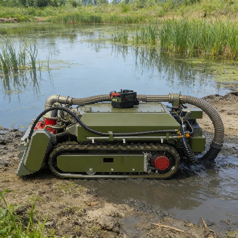 Tracked Robot Chassis - หุ่นยนต์ขุดดินใต้น้ำขนาดกะทัดรัด ตัวถังแบบตีนตะขาบยาง สำหรับพื้นที่แคบ