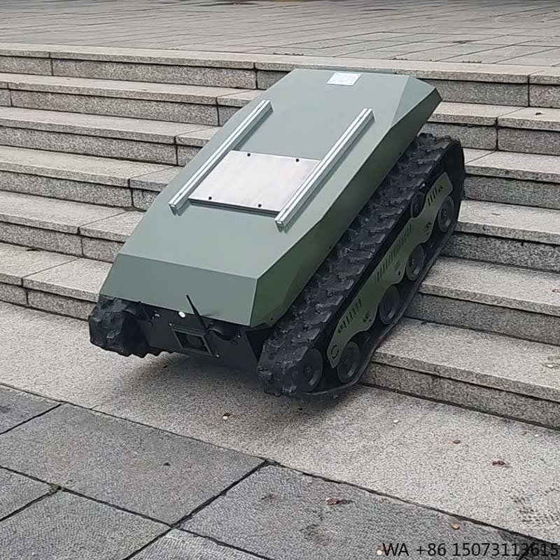 Tracked Robot Chassis - แชสซีรถบรรทุกดั๊มพ์แบบตีนตะขาบพร้อมความสามารถในการปีนบันได แพลตฟอร์มหุ่นยนต์ตีนตะขาบสำหรับดับเพลิงและกู้ภัย