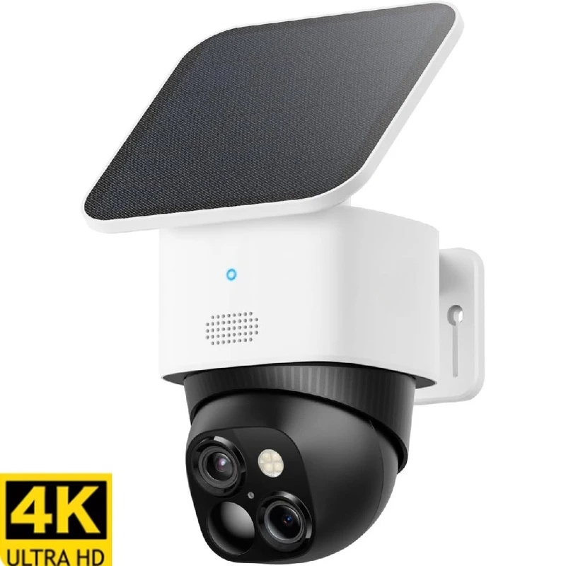 Pan Tilt Bracket - กล้องรักษาความปลอดภัยพลังงานแสงอาทิตย์แบบไร้สาย 4K คู่รุ่นใหม่ สำหรับการรักษาความปลอดภัยบ้าน 360 องศา