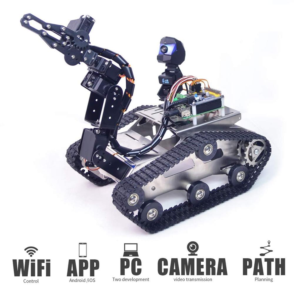 Robot Bluetooth Car - ชุดอุปกรณ์ติดรถยนต์หุ่นยนต์อัจฉริยะสําหรับ Raspberry Pi, การควบคุม WiFi/บลูทูธ, การวางแผนเส้นทาง,