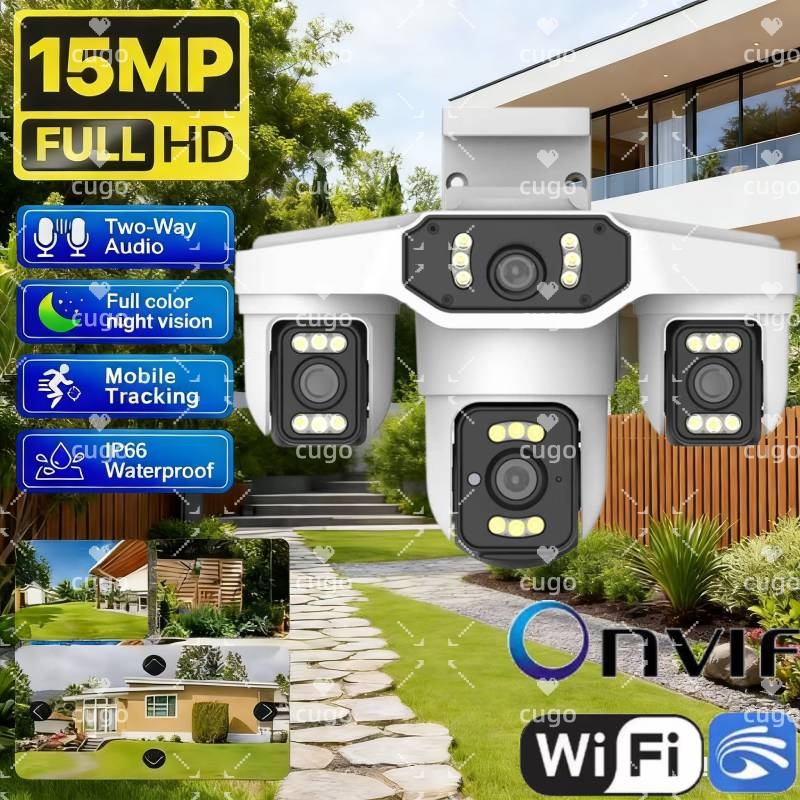 Pan Tilt Bracket - 15MP 8K ไวไฟ ไอพีกล้องสามเลนส์ PTZ กลางแจ้งสี่เลนส์สมาร์ทโฮมไร้สายการมองเห็นกลางคืนแบบ