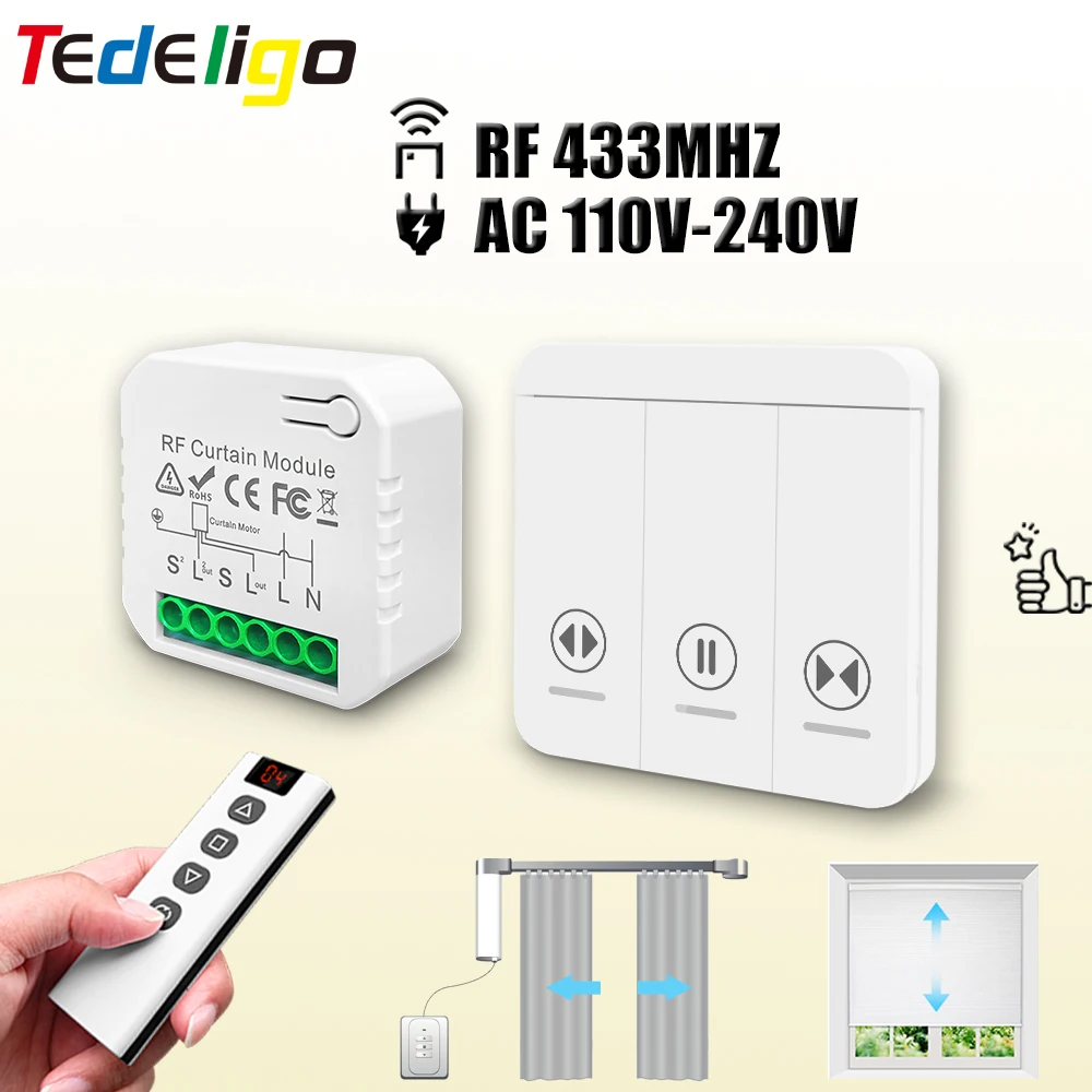 Motor Driver Module - 433 MHz RF สวิตช์ม่านโมดูล AC 220V
