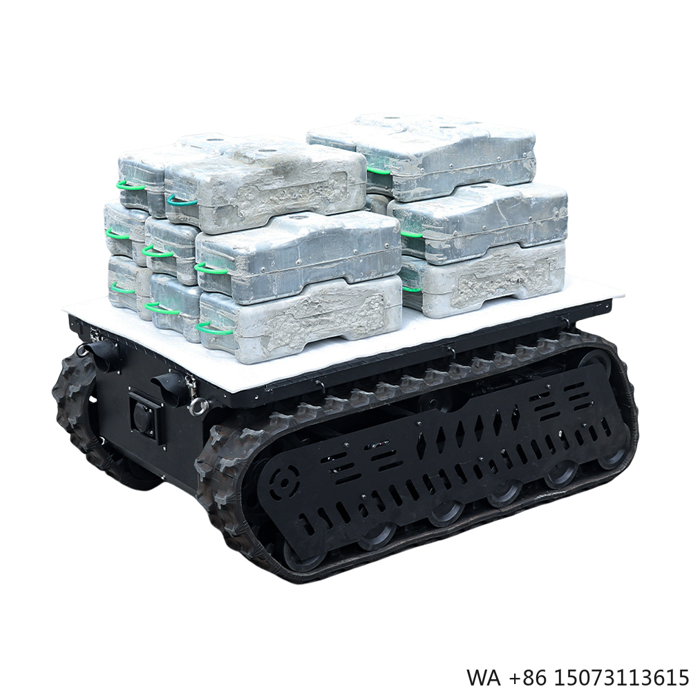 Tracked Robot Chassis - แชสซีหุ่นยนต์ตีนตะขาบ RC รับน้ำหนัก 300-600 กก. พร้อมรางยางสำหรับปีนบันได