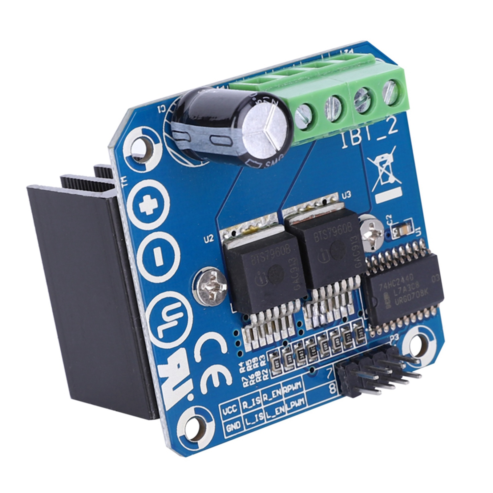 Motor Driver Module - โมดูลขับเคลื่อนมอเตอร์ ไดรเวอร์กำลังสูงสำหรับรถสมาร์ท BTS7960 43A ชิ้นส่วนไฟฟ้า โมดูลขับเคลื่อนมอเตอร์กำลังสูง