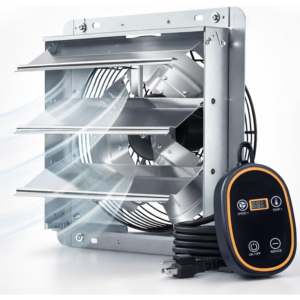 Dc Motor - พัดลมดูดอากาศอัจฉริยะขนาด 12 นิ้ว พร้อมเทอร์โมสตัทและ 8 ระดับความเร็ว,