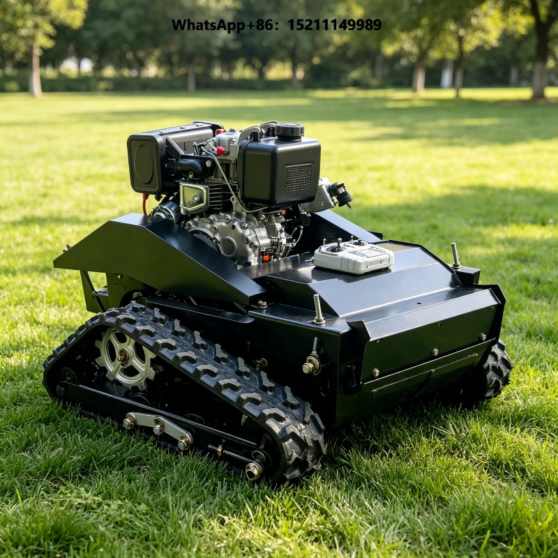 Robot Track - เครื่องตัดหญ้าแบบใบมีดหมุน 4 จังหวะ พร้อมเครื่องยนต์ควบคุมระยะไกล หุ่นยนต์ตัดหญ้าแบบตีนตะขาบ ระดับมืออาชีพ