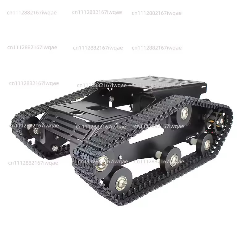 Tracked Robot Chassis - ชุดโครงรถถังหุ่นยนต์อัจฉริยะ DIY พร้อมมอเตอร์ DC ตัวถังโลหะอะลูมิเนียมอัลลอยด์แบบตีนตะขาบ สำหรับผู้ที่ชื่นชอบเทคโนโลยี