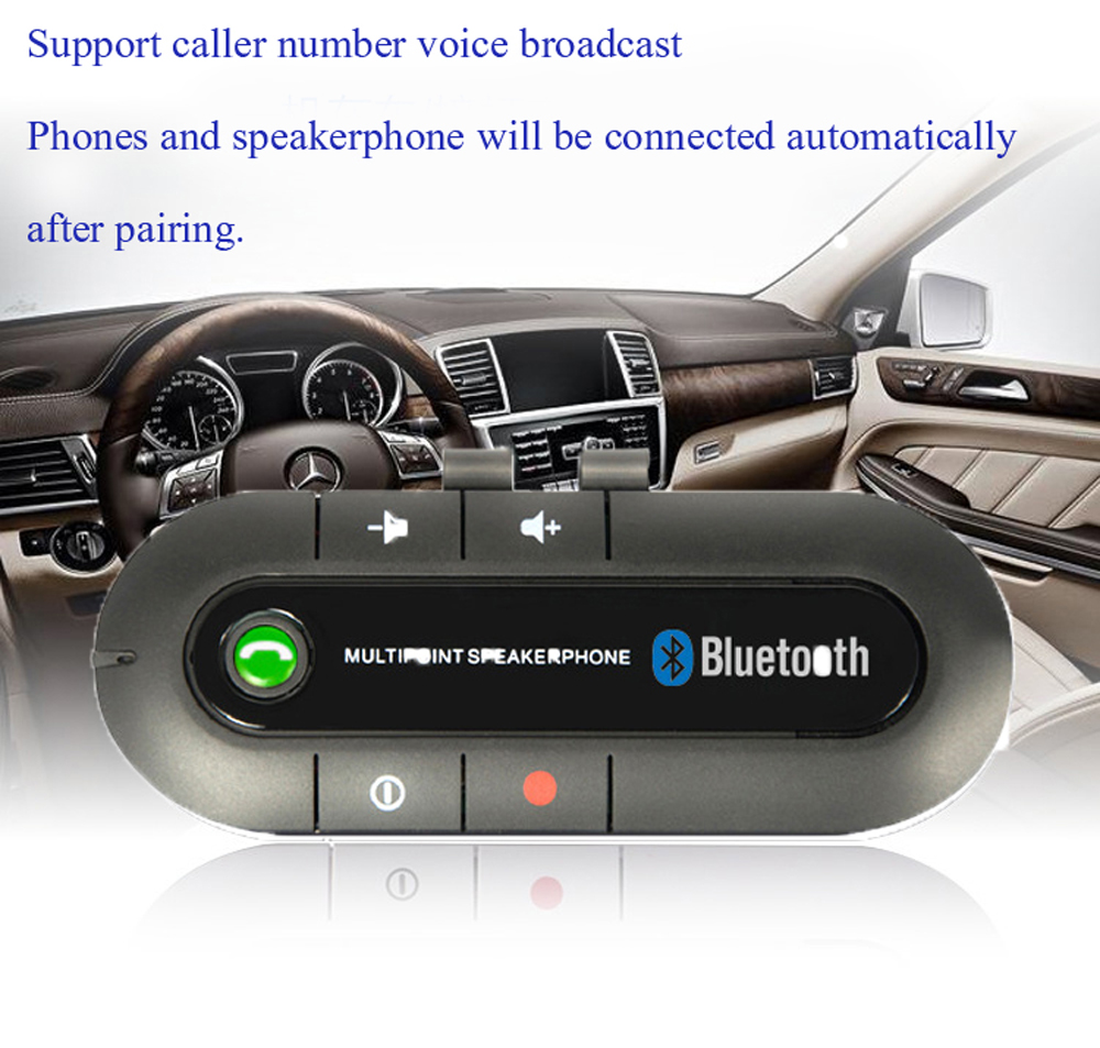 Robot Bluetooth Car - ขายร้อนไร้สายแฮนด์ฟรีชุดบลูทูธรถยนต์ 4.1 Sun Visor ลําโพงบลูทูธสปีกเกอร์โฟน MP3