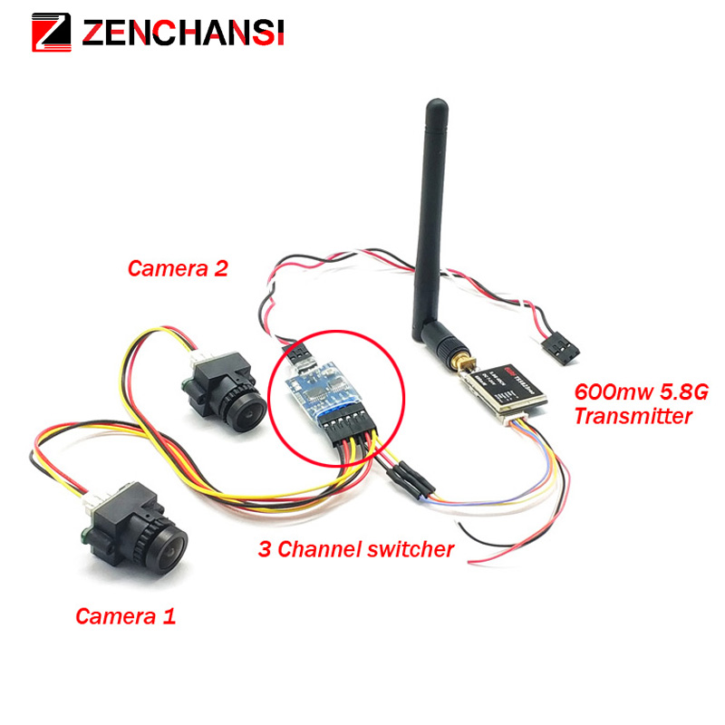 3 ช่อง Dual กล้องวิดีโอ CMOS 1 - Pan Tilt Bracket บทวิจารณ์และราคา