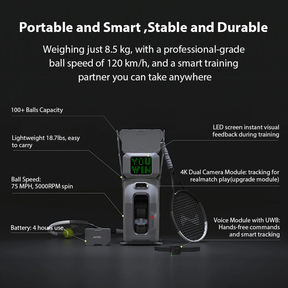 เครื่องยิงลูกเทนนิส AI ดีไซน์ใ - Robot Track บทวิจารณ์และราคา