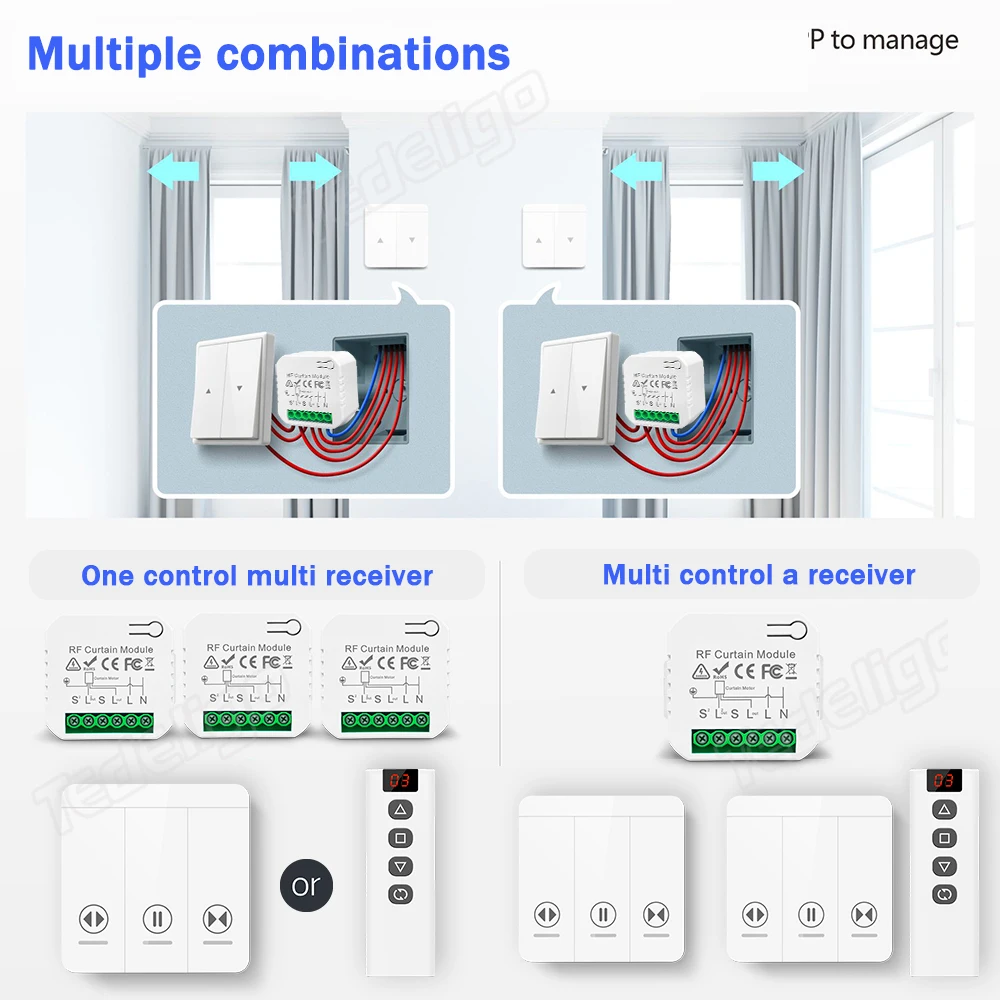 433 MHz RF สวิตช์ม่านโมดูล AC  - Motor Driver Module บทวิจารณ์และราคา