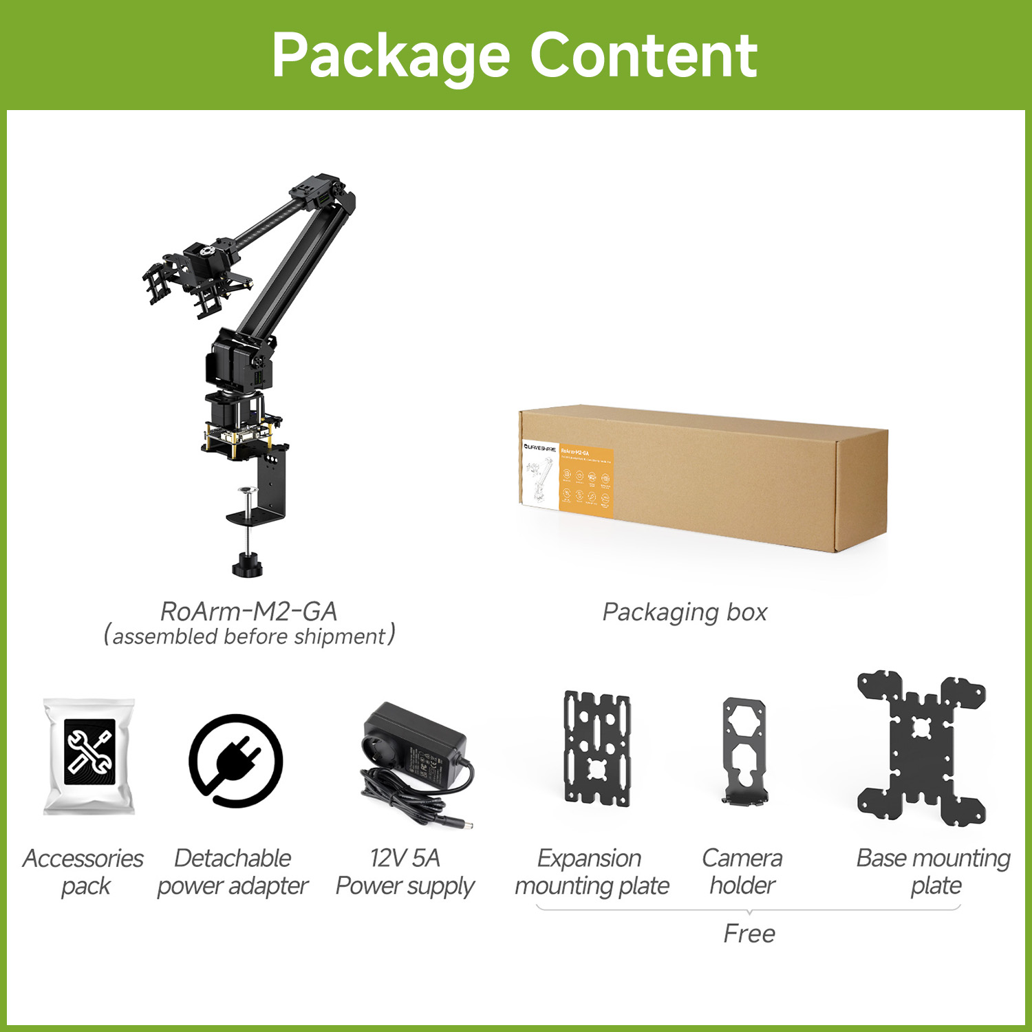 ชุดแขนหุ่นยนต์ตั้งโต๊ะ Wavesha - Servo Kit บทวิจารณ์และราคา
