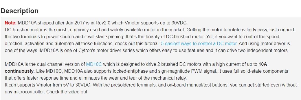 MDD10A ตัวขับมอเตอร์กระแสตรง 1 - Motor Driver Module บทวิจารณ์และราคา