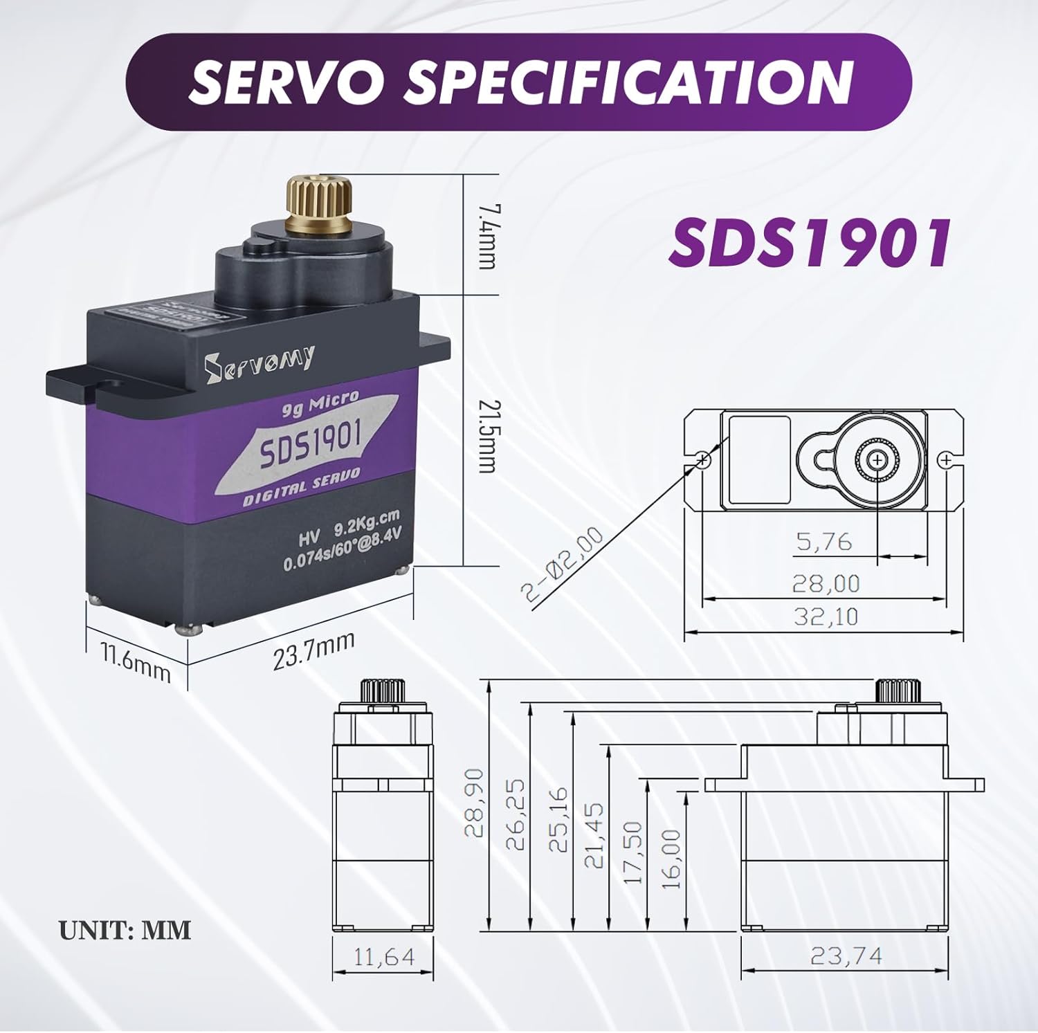 เซอร์โวมี-SDS1901 ดิจิตอล 9G ไ - Micro Servo บทวิจารณ์และราคา