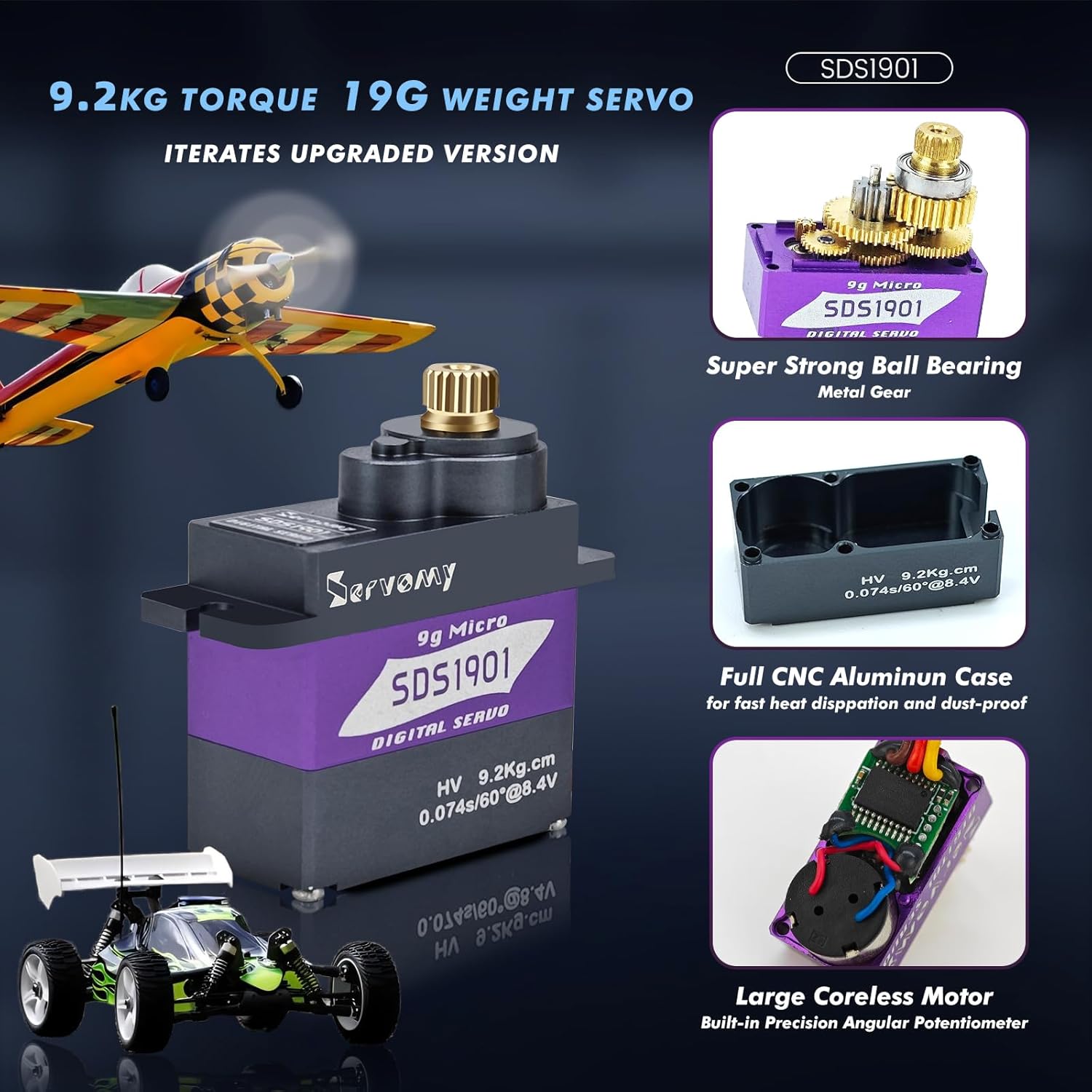 เซอร์โวมี-SDS1901 ดิจิตอล 9G ไ - Micro Servo บทวิจารณ์และราคา