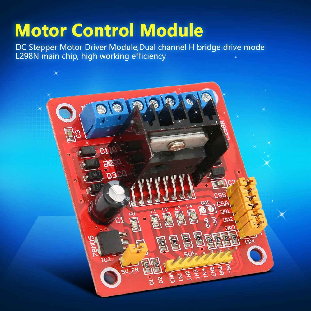 โมดูลควบคุมมอเตอร์สเต็ปเปอร์ L - Motor Driver L298N บทวิจารณ์และราคา