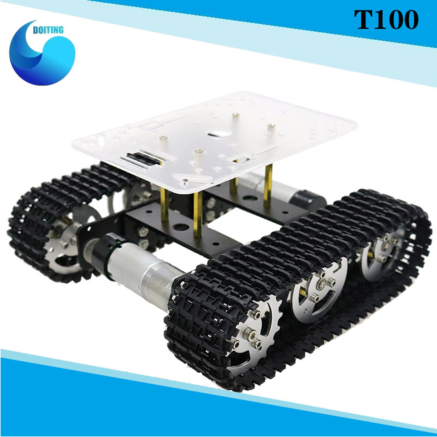 RC หุ่นยนต์โลหะถังรถแชสซี mini - Tracked Robot Chassis บทวิจารณ์และราคา