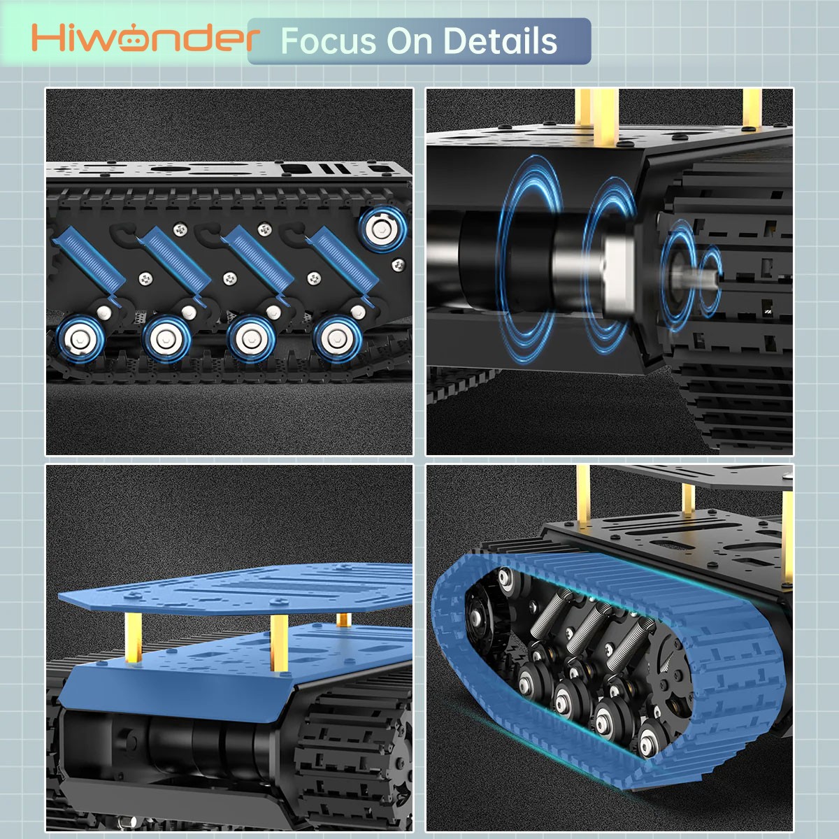 แชสซีหุ่นยนต์รถถังตีนตะขาบ Hiw - Tracked Robot Chassis บทวิจารณ์และราคา
